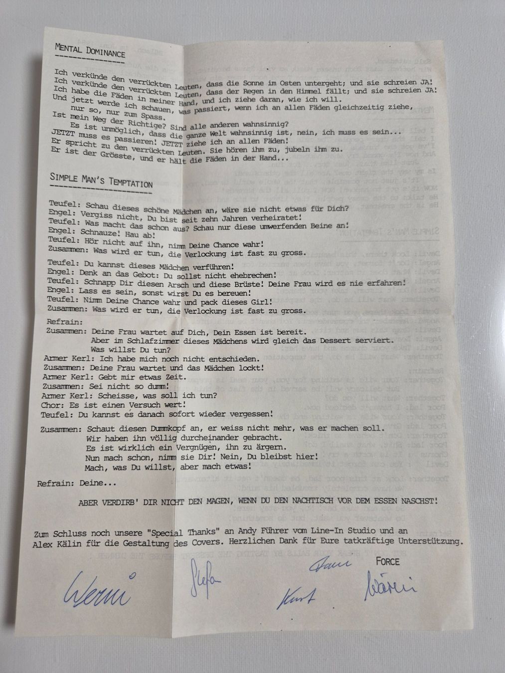 Schallplatten: Force  -  Mental Dominance - Single 7 , CH – Neu (gemäss Beschreibung) aus Uster von newwave0 5