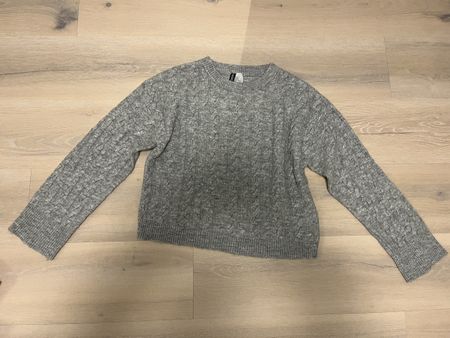 Zopfstrickpullover grau S neu