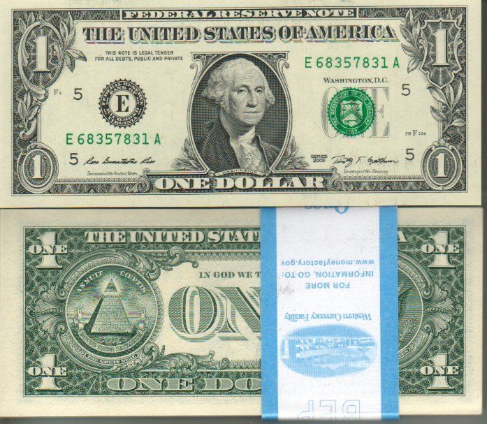 Banconote: 1 dollar 2009  unz bankfrisch – Nuovo e nell'imballaggio originale da Gelterkinden venduto da Cakir
