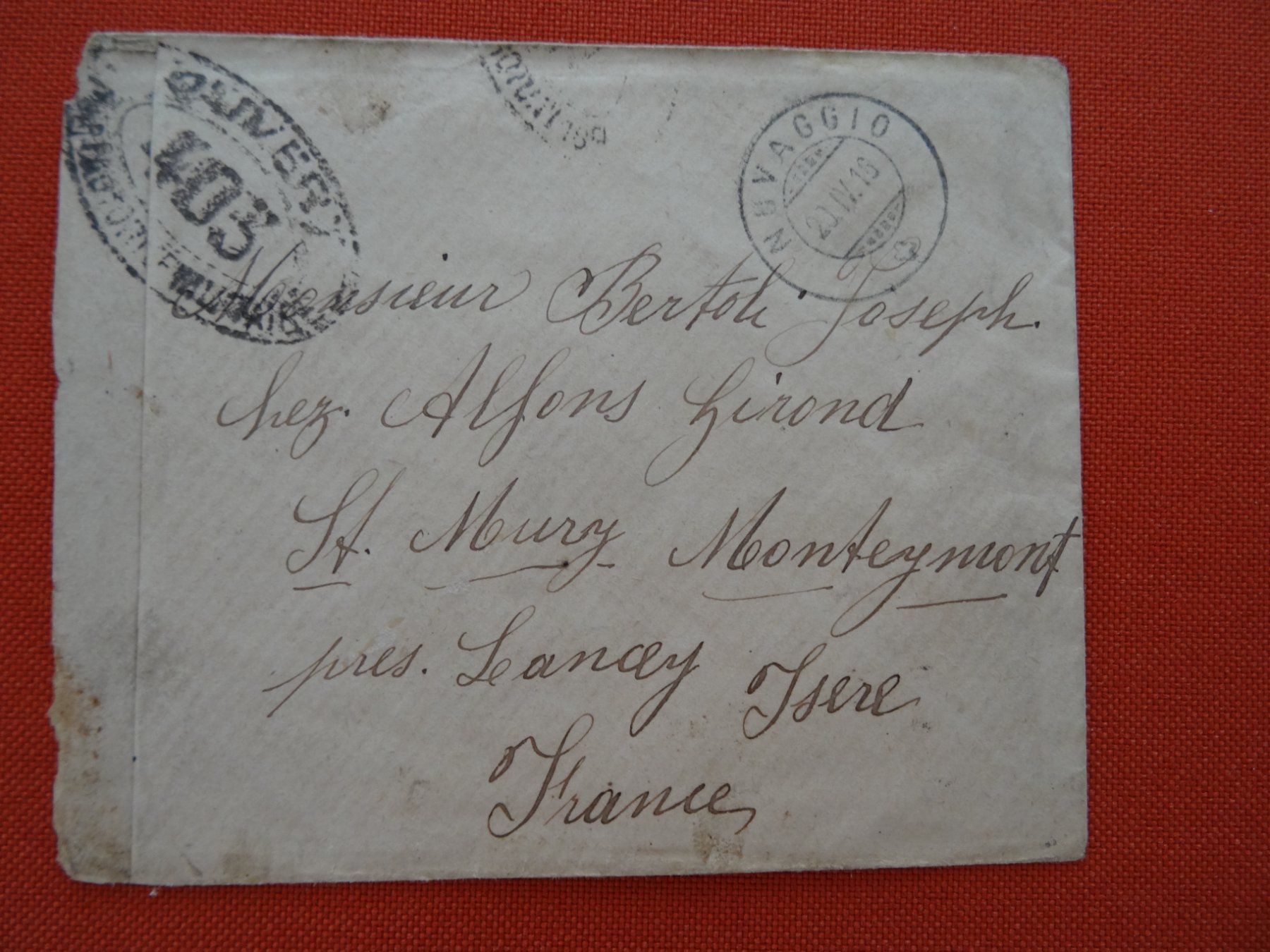 Buste & buste per spedizione: altes schweizer Briefchen abgestempelt 20.04.1916 Novaggio – Usato da Lupfig venduto da JUTA09 2