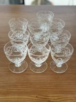 10 Kristall Gläsli, Likörgläser, Schnapsgläser, Vintage 54