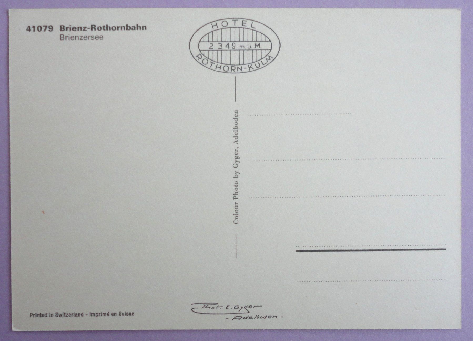 Cartes postales: Brienz-Rothornbahn, Brienzersee – D'occasion à Fétigny par Billy2miny 1