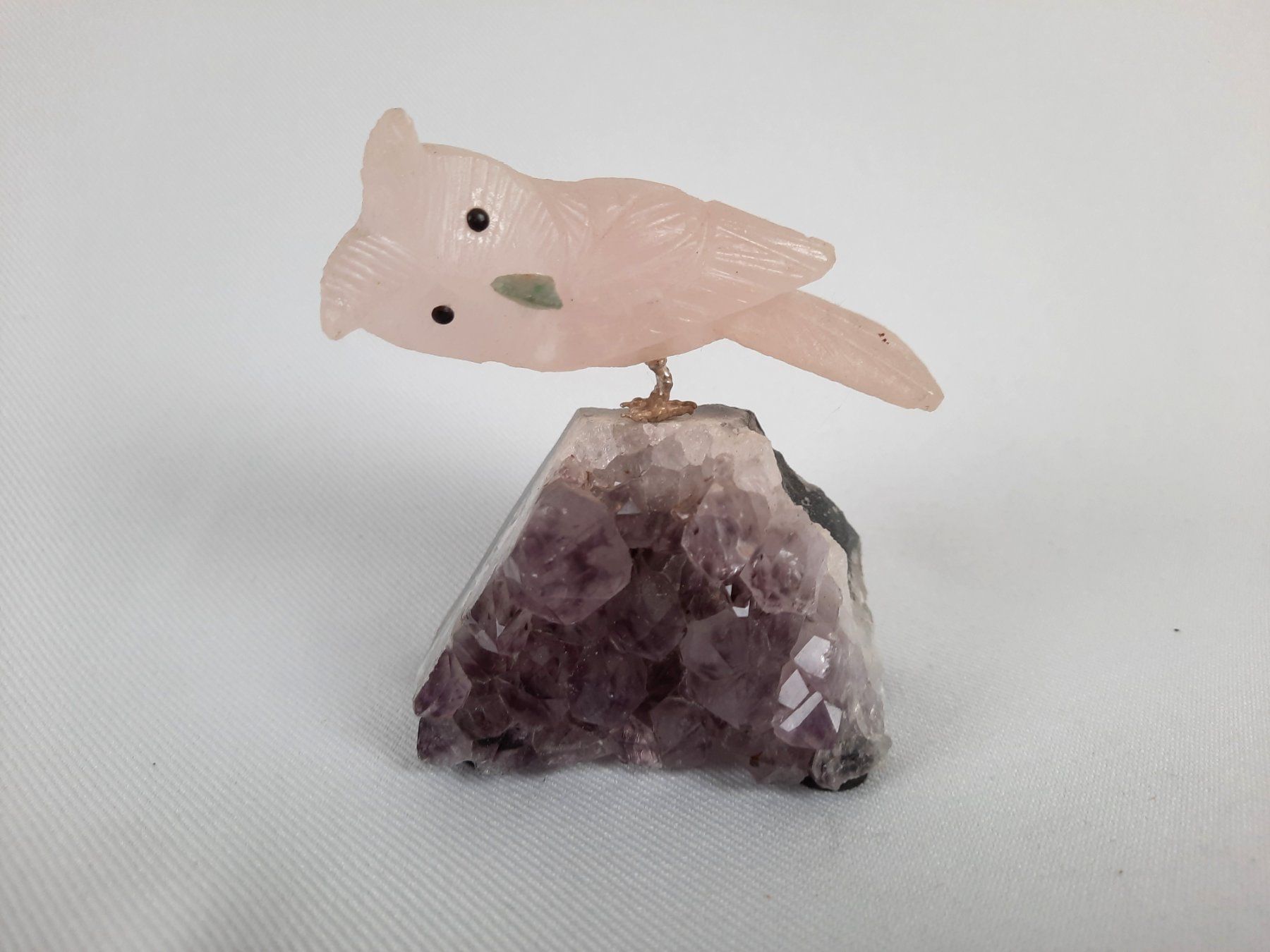 Minerali & Pietre curative: 2 Edelstein-Vögel auf Amethyst-Drusen, ca 8 cm – Usato da Beinwil am See venduto da Restwert_Beinwil 3