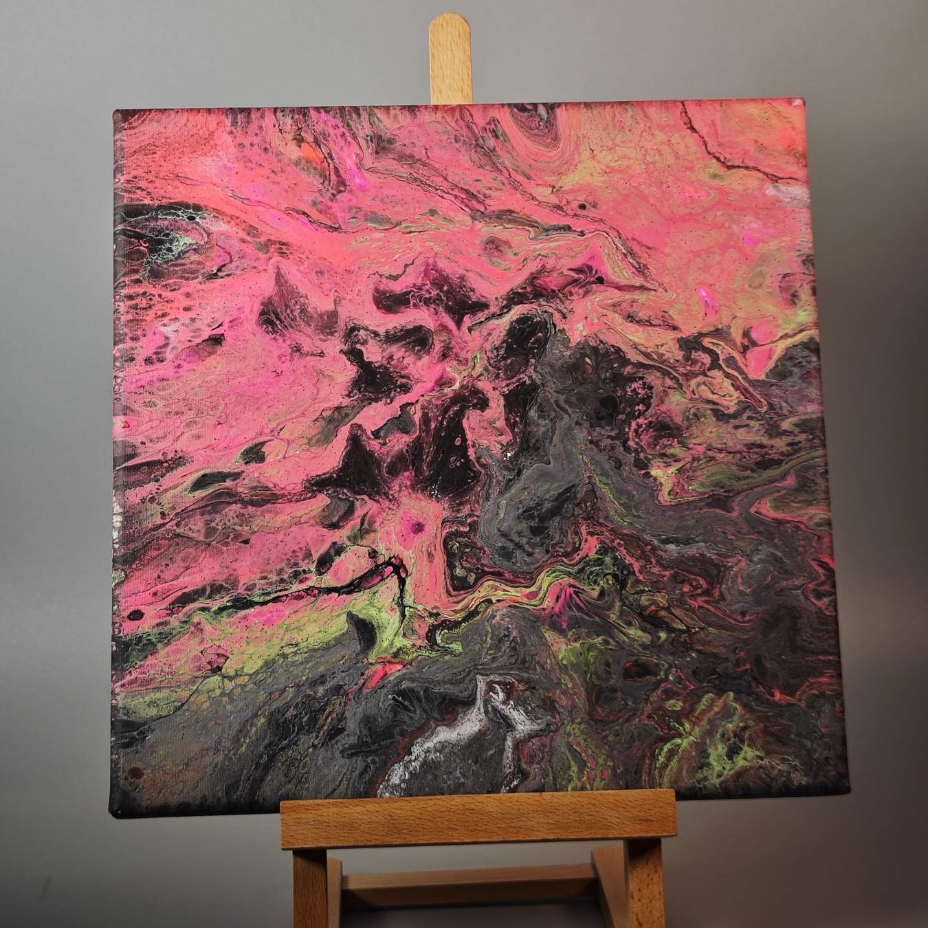 Dipinti: Abstraktes Acrylbild, fluoreszierend, 30x30cm – Nuovo e nell'imballaggio originale da Schönenwerd venduto da BelaE9687