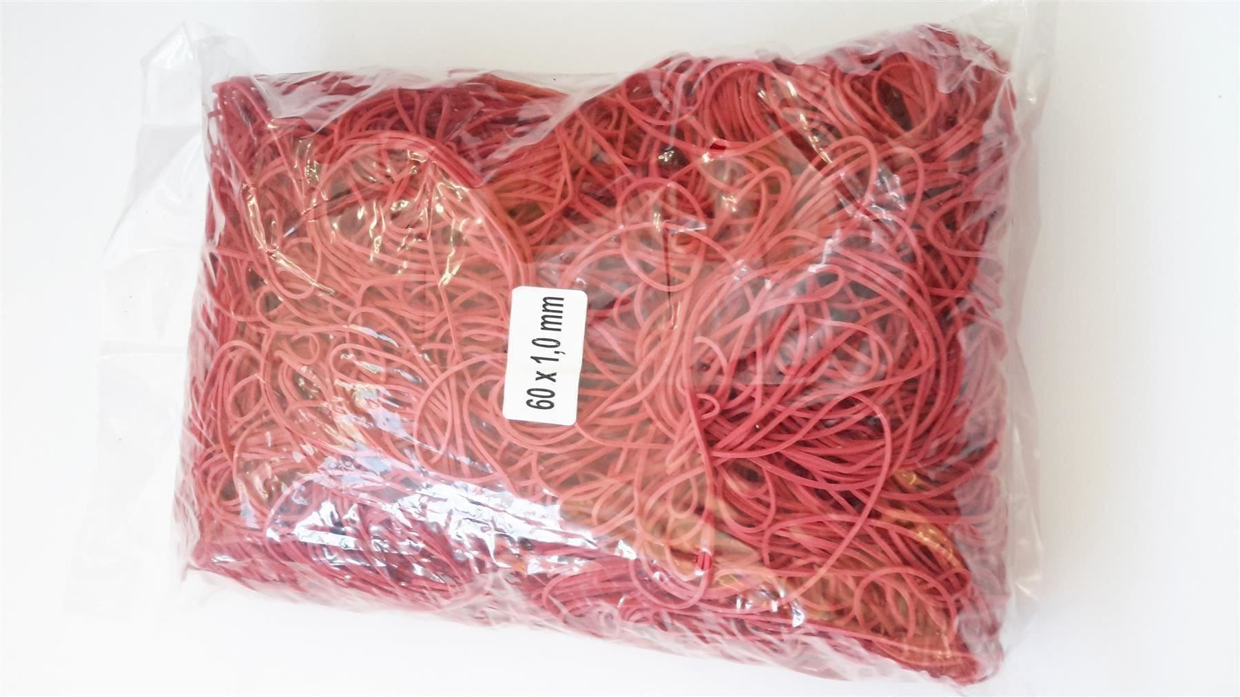 Nastri decorativi: Gummiringe, 1 kg, 60 x 1 mm, rot – Nuovo e nell'imballaggio originale da St. Gallen venduto da cointec 2