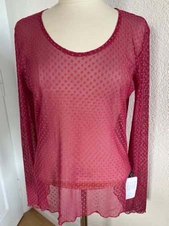 transparentes Colora Shirt, Gr. L, Beere, NEU