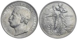 Italien, 2 Lire 1911 Roma, Cinquantenario