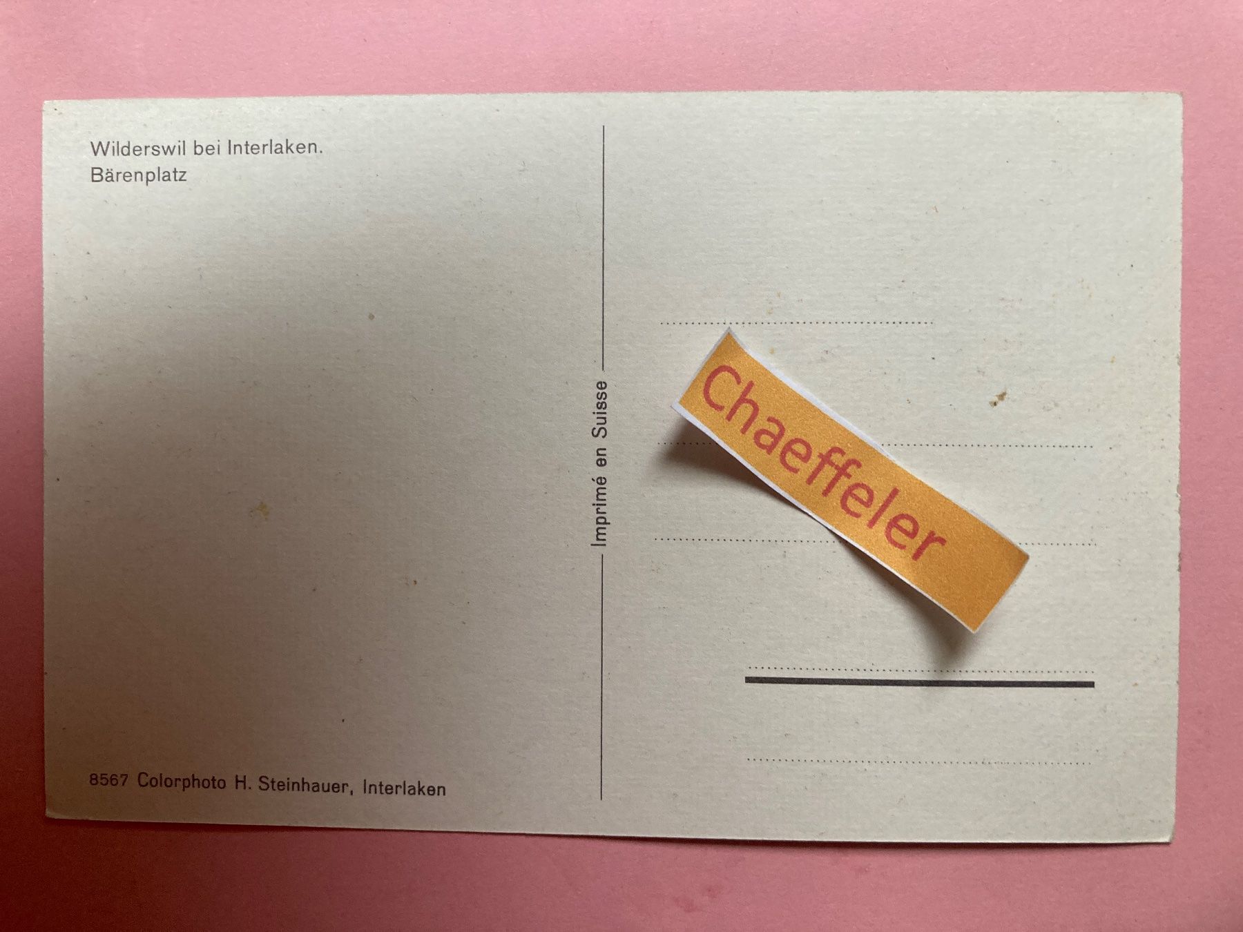 Cartoline postali: Wilderswil bei Interlaken. Bärenplatz – Usato da Zürich venduto da Chaeffeler 1