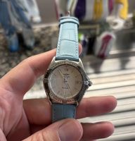 Breitling Callisto Quartz 34mm hellblaues Lederband Stahl