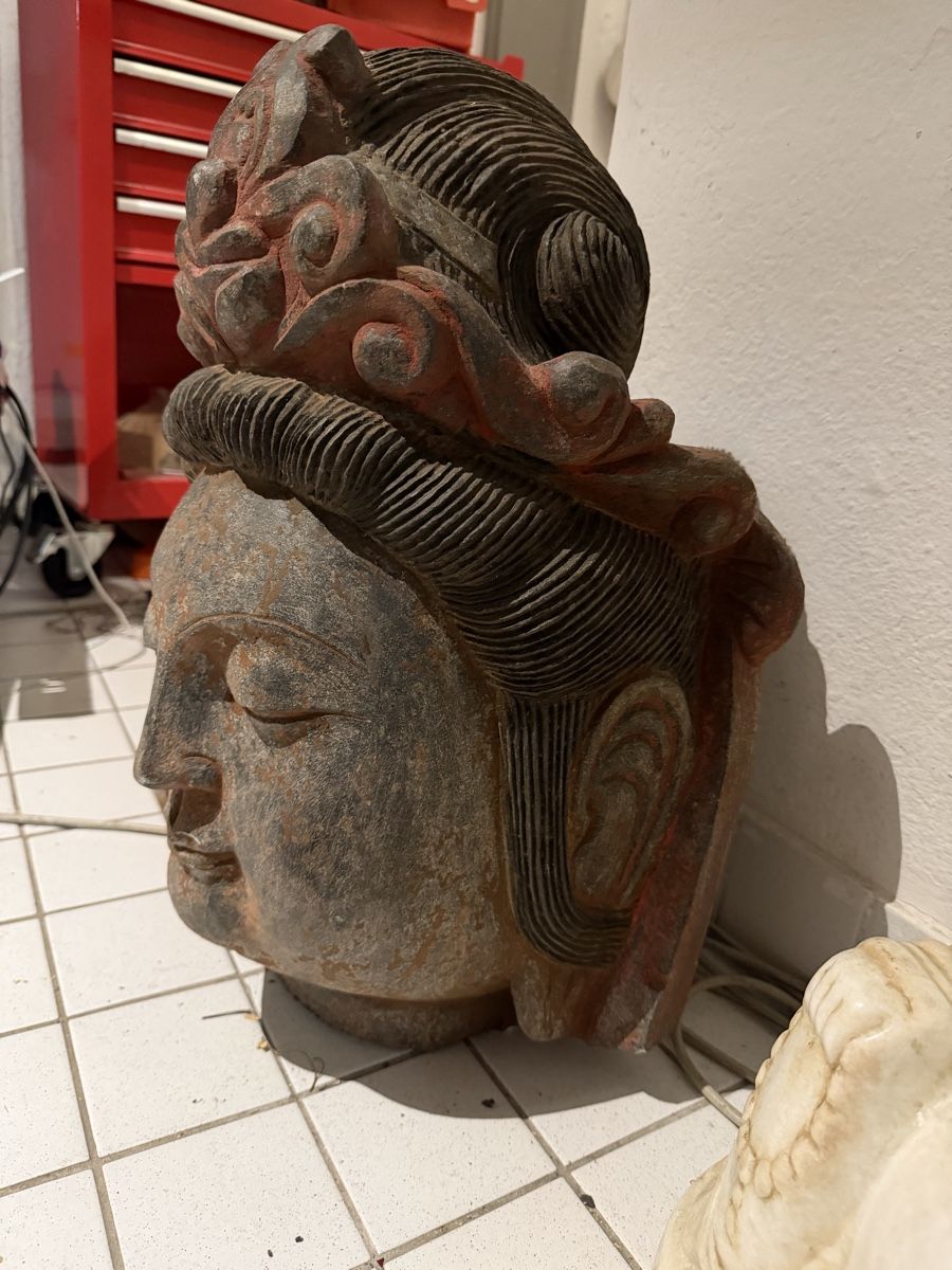 Sculture & Statue: Massiver Buddha Kopf aus Stein – Usato da Wettingen venduto da NickInc 2