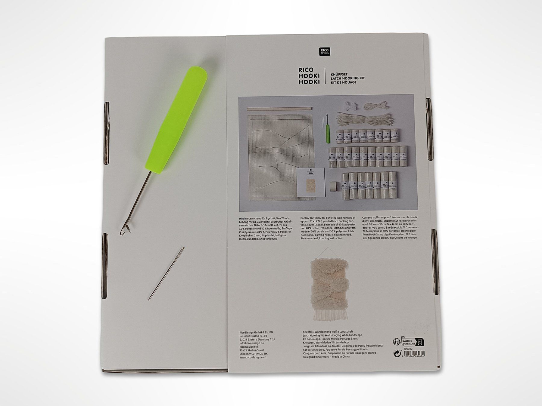 Kit bricolage: RICO DESIGN Hooki Hooki Knüpfset Wandbehang Weiss – Nuovo (secondo la descrizione) da Suhr venduto da Restwert_Suhr 4