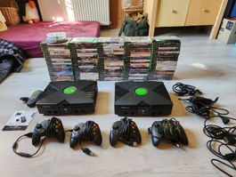 2x XBOX Konsole + Über 100 Spiele + Zubehör