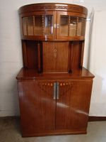 eleganter Jugendstil Schrank mit Vitrine mit Intarsien
