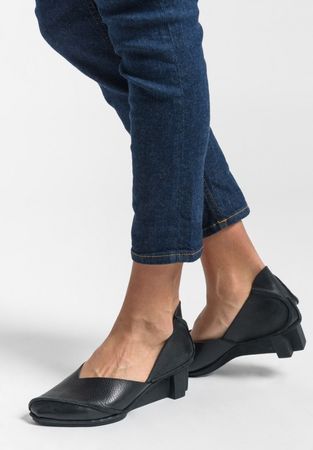 Trippen Ivy Black Leather Heeled Slip On Shoes Lagenlook
