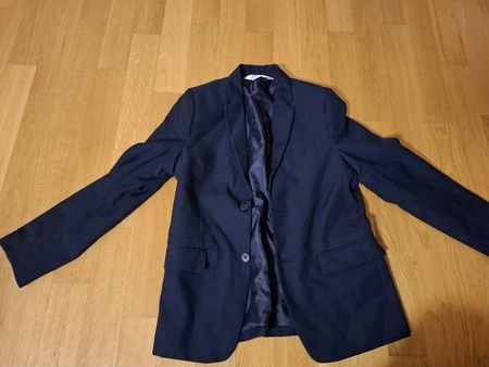 H&M Jungen Blazer Gr 146 dunkelblau Top Zustand festlich