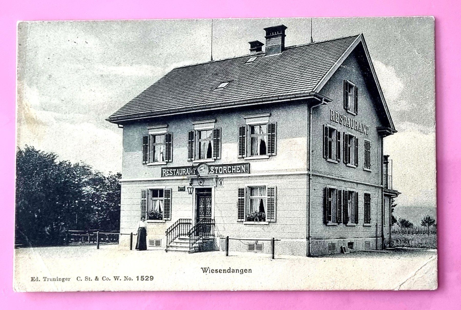 Ansichtskarten: Wiesendangen - Restaurant Storchen - 1907 – Gebraucht aus Rothrist von RROENK