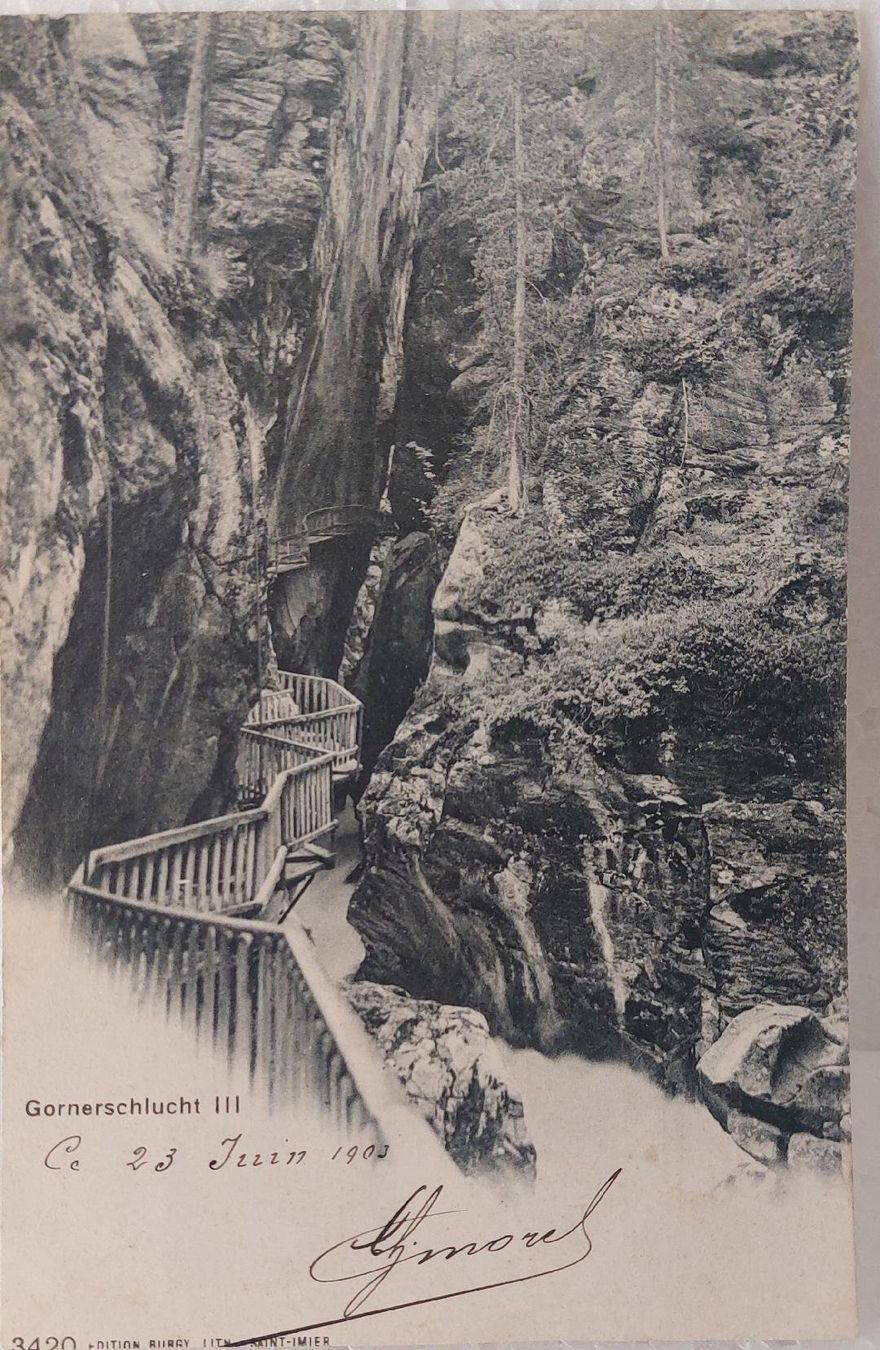 Cartoline postali: GORNERSCHLUCHT  III  -  1903 – Usato da Delémont venduto da Domdom1