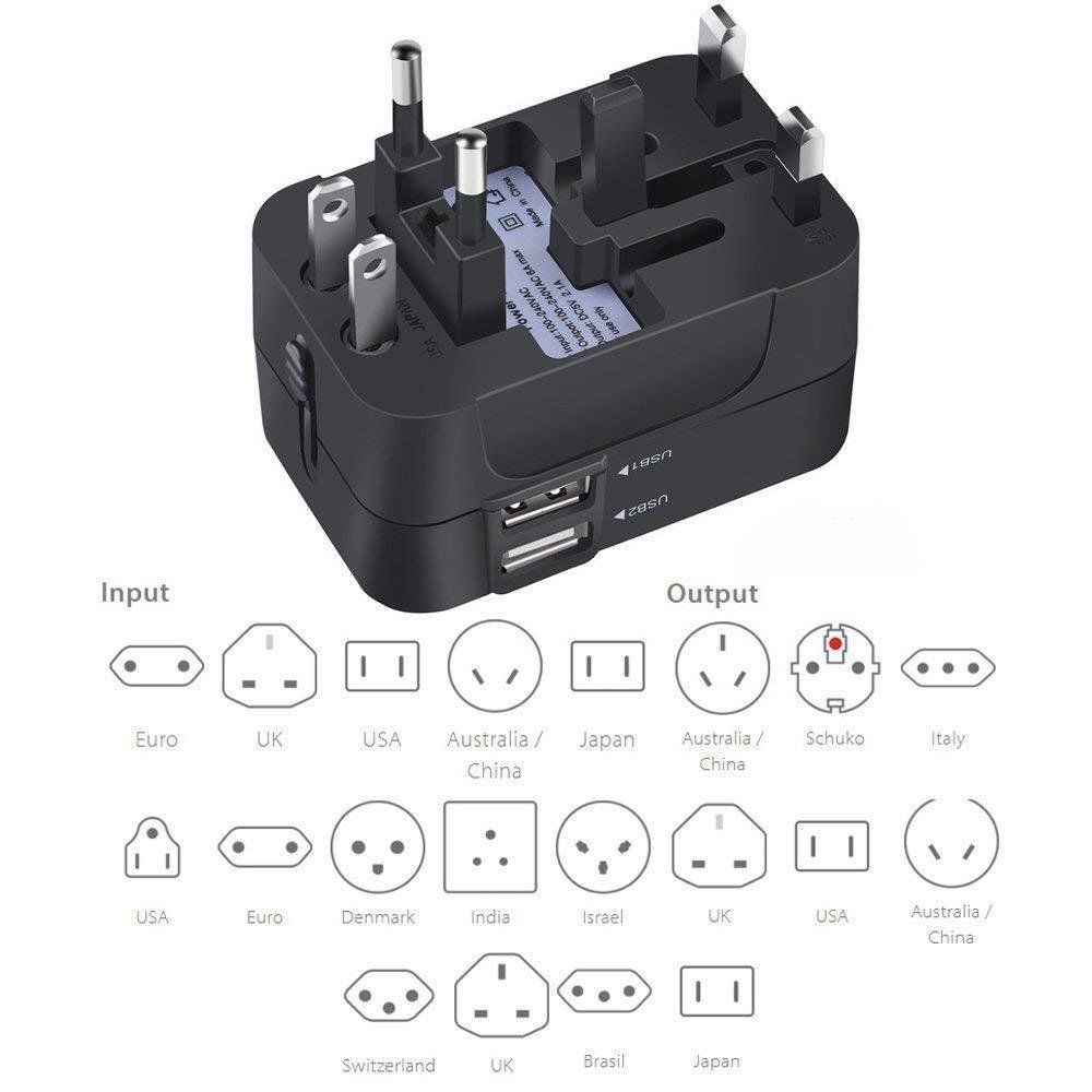 Laufwerke & Adapter: Reiseadapter mit Dual-USB-Anschluss Universaladapter – Neu und originalverpackt aus Unterägeri von RmOnline 3