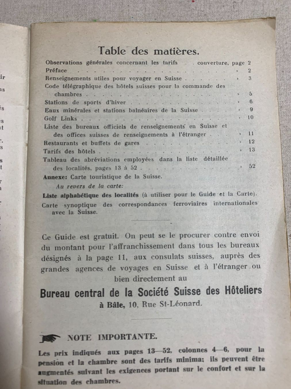 Cartoline postali: Guide Suisse desHotels - 1924 – Usato da Sorengo venduto da 74in 2