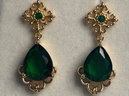 Boucles d'oreille pierre émeraude