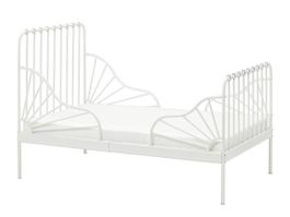 IKEA Minnen Kinderbett ausziehbar Weiss inkl. Lattenrost