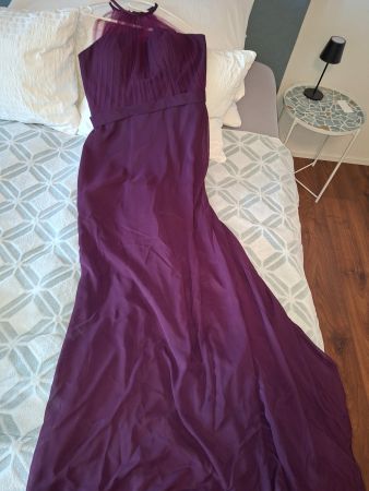 Elegantes, langes Abendkleid dunkel Lila Grösse 42