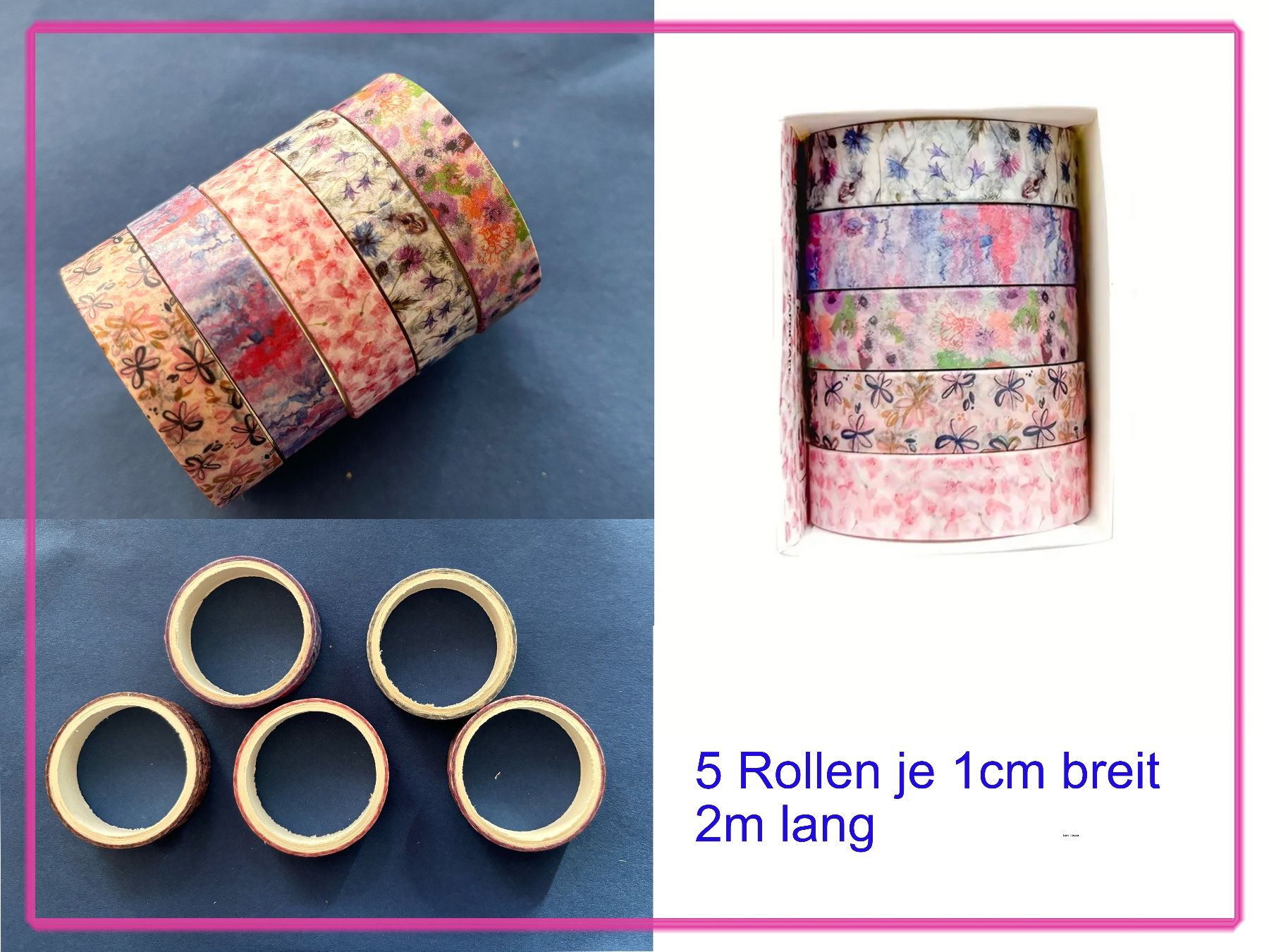 Sticker: 5 Rollen Washi Tape mit Blumen Motiven – Nuovo e nell'imballaggio originale da Frenkendorf venduto da jazzplatten