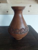 Rustikale Blumenvase aus Ton, Vintage Look, Top Zustand