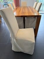 6 Chaises avec housses beiges, très confortables