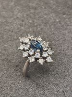 Vintage 925er Silber Ring mit schmucksteine besetzt Top