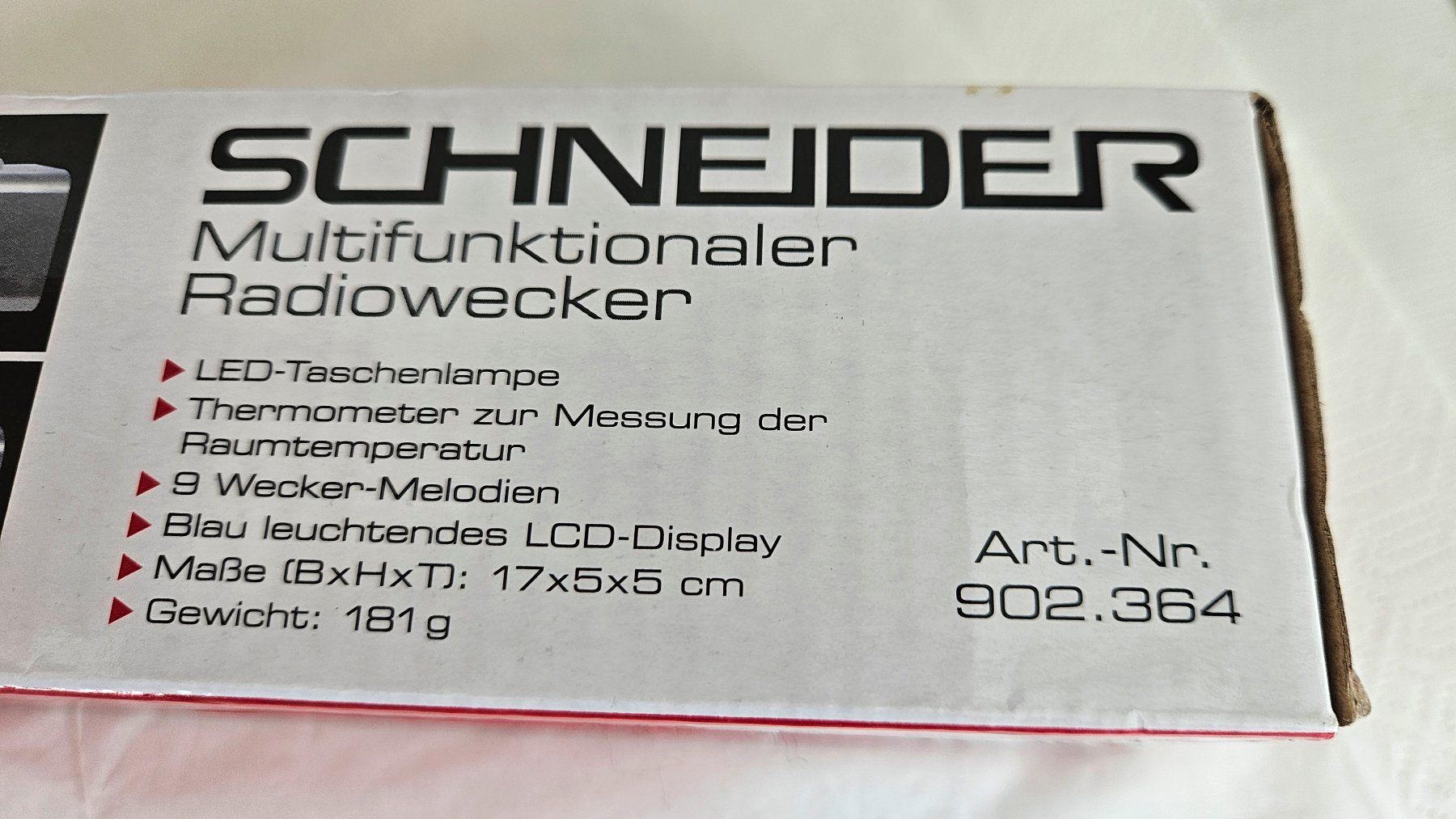 Sveglie: Schneider Radiowecker, neu, multifunktional, silber – Nuovo e nell'imballaggio originale da Gossau ZH venduto da Goes05 1