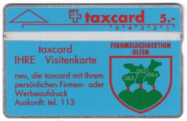 Fernmeldedirektion Olten - sehr seltene Geschenk Taxcard