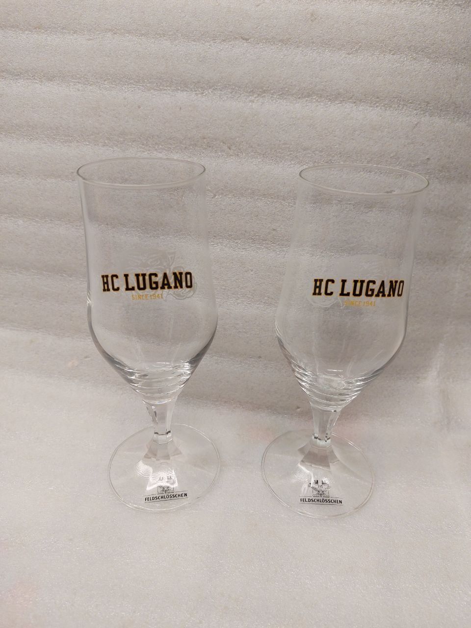 Verres: 2x Biergläser HC Lugano -  Feldsschloesschen – Neuf (Voir description) à Pambio Noranco par Pol69