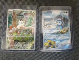 Pokémon Sammelkarten Meowth & Piplup, 2 Stk.