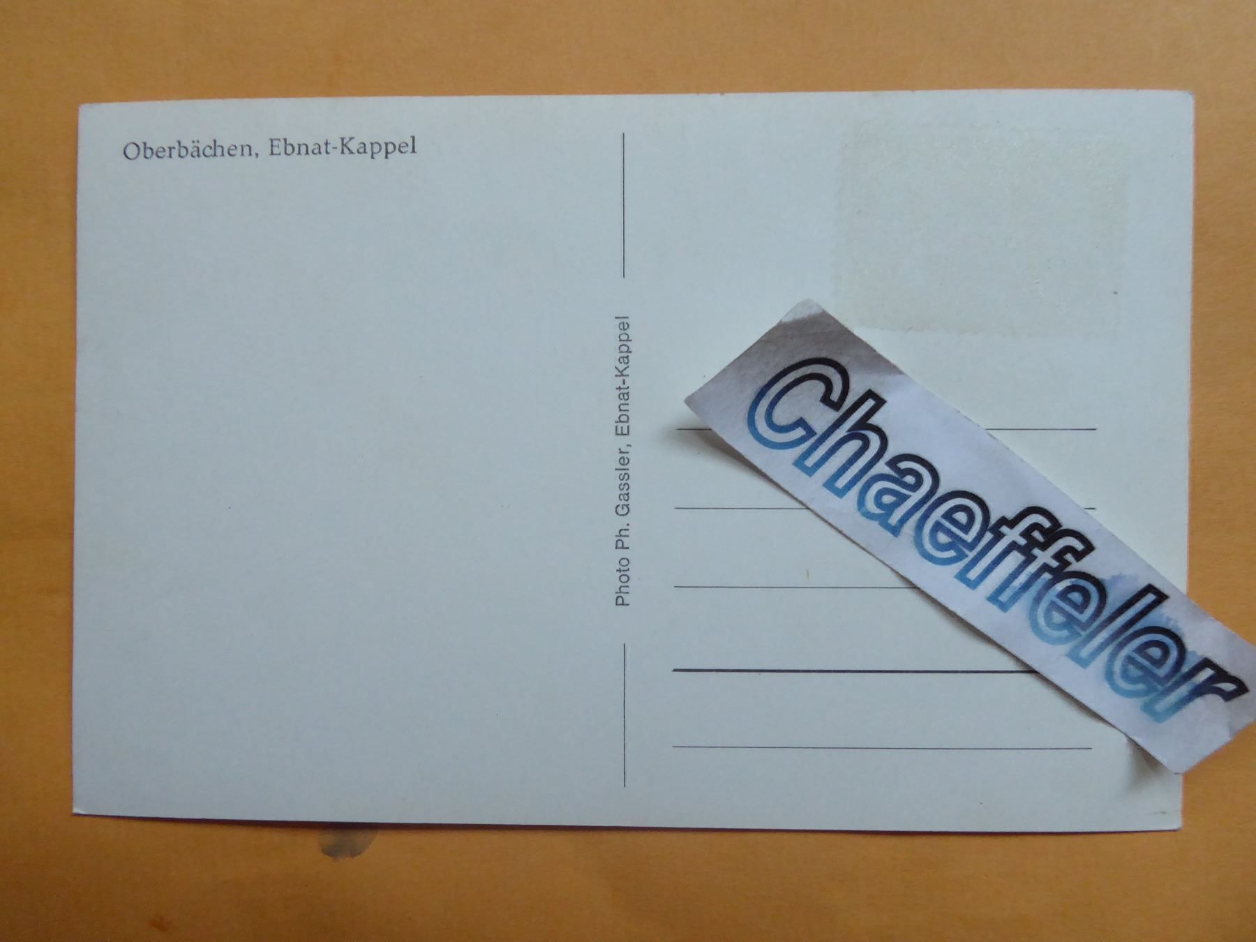 Cartoline postali: Oberbächen, Ebnat-Kappel – Nuovo (secondo la descrizione) da Zürich venduto da Chaeffeler 1