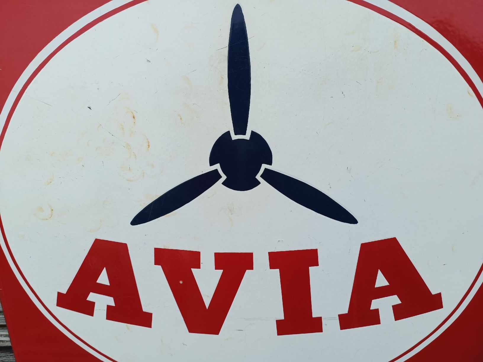 Avia Insegne: Grosses doppelseitiges original Emaille Schild / AVIA – Usato da Brugg AG venduto da Ente015 1