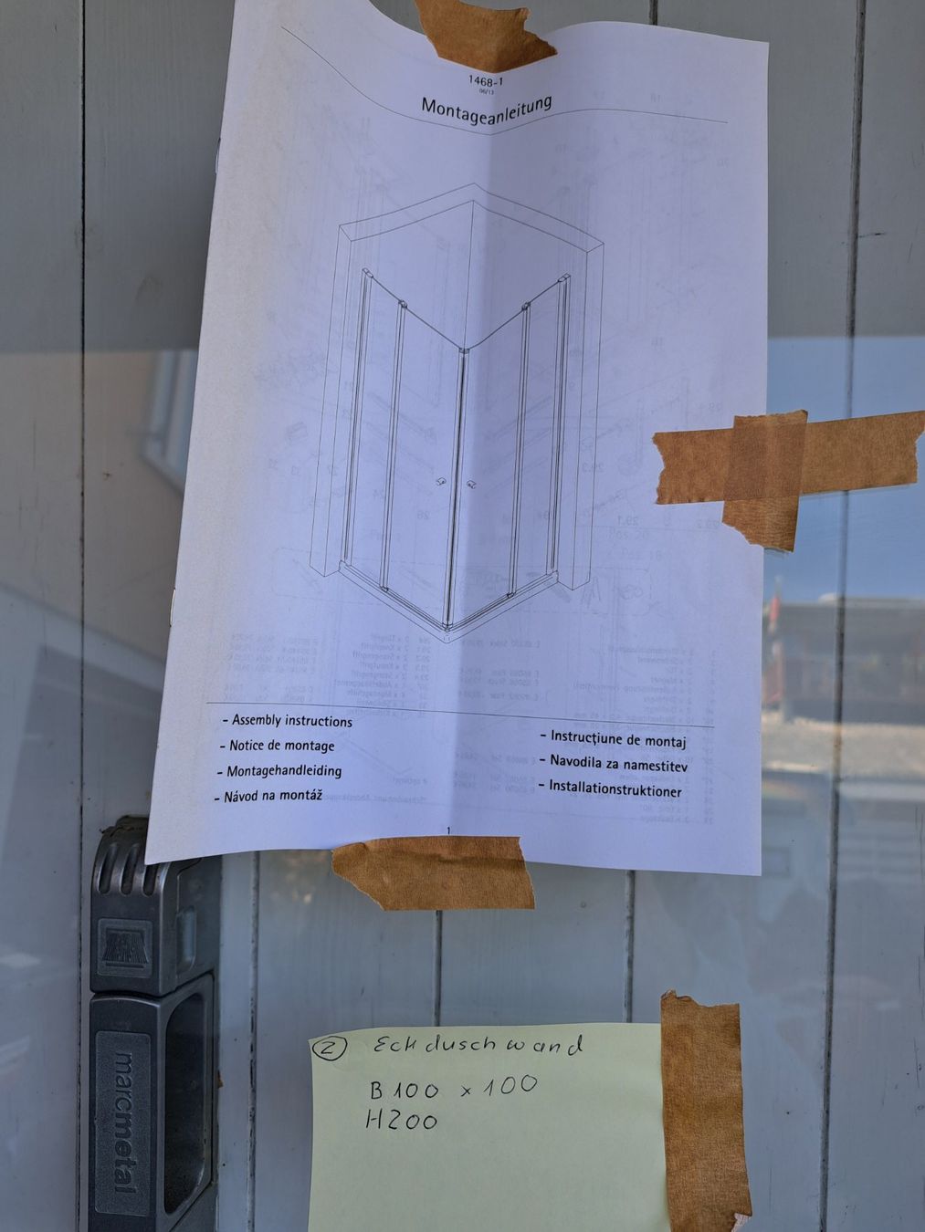 Duschen: Eckduschwand Glas 100x100cm – Neu (gemäss Beschreibung) aus Tegerfelden von Spick67