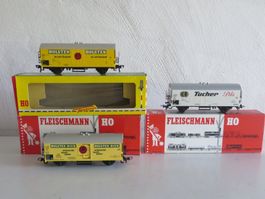 Fleischmann H0: Set mit 3 Bierwagen Holsten und Tucher, OVP