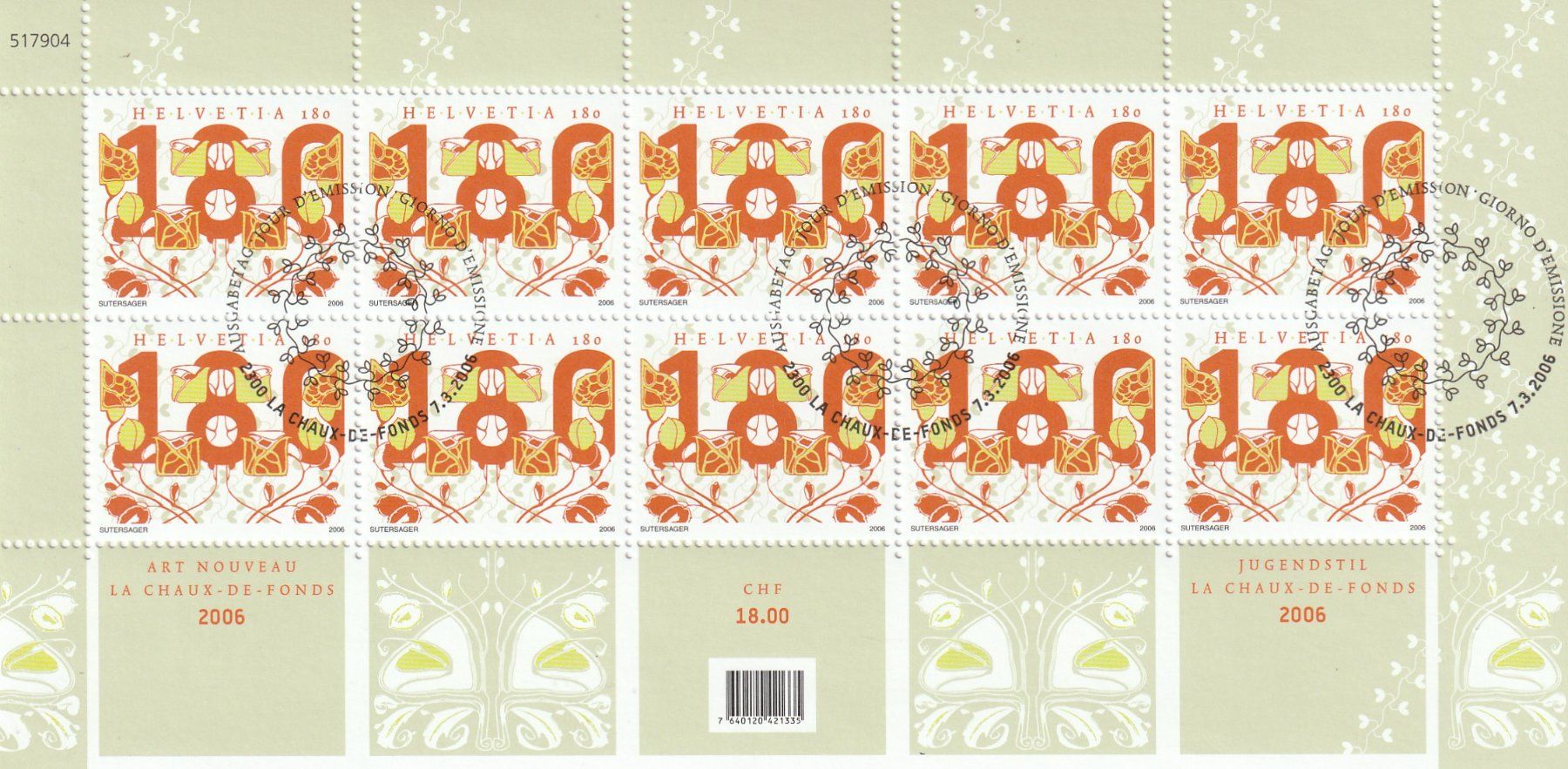 Tutti i francobolli: CH Briefmarken Lot  Kleinbogen gestempelt 2006 – Usato da Rupperswil venduto da Ema10 3
