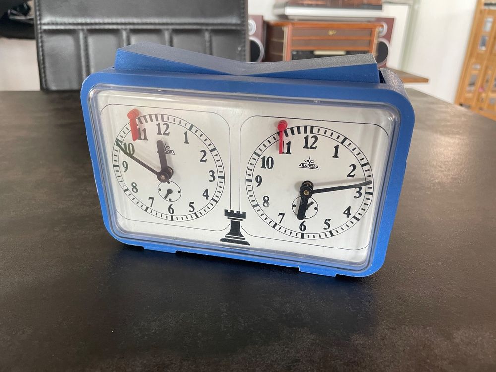 Horloge D'échecs Mécanique Aradora - Fabriquée En Roumanie, Style Tournoi, Couleur Noire (occasion)