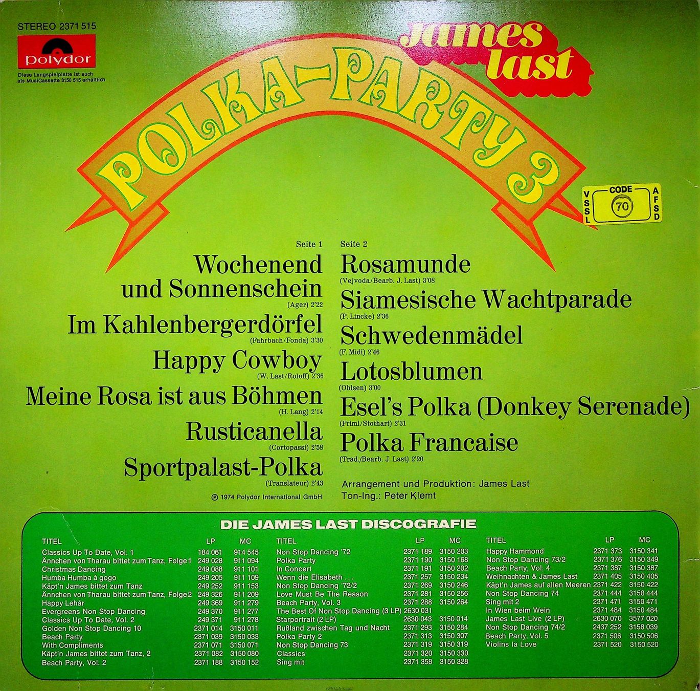 Dischi in vinile: LP-Schallplatten: James Last, Richard Clayderman, Max Greger – Usato da Hilterfingen venduto da Tomz 2