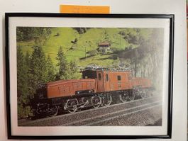 Bild Lokomotive Eisenbahn Foto gerahmt 41x31cm Schweiz