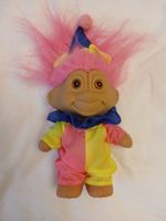 Troll doll pink hair clown outfit 1980s good condition