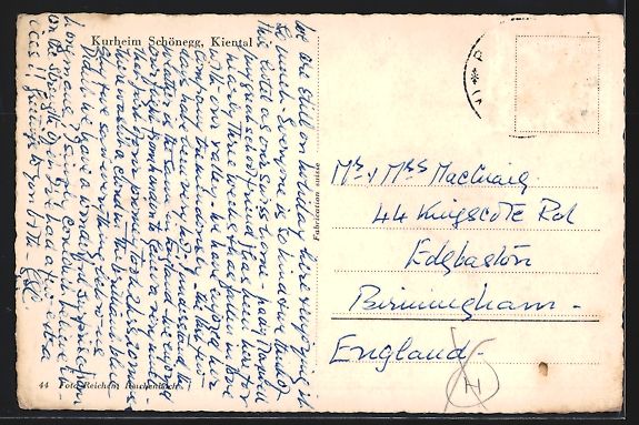 Cartes postales: AK Kiental /BE, Hotel, Pension Schönegg – D'occasion à Berlin par bartko-reher 1
