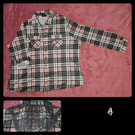 Karohemd, rosa- grau, XL, NEU