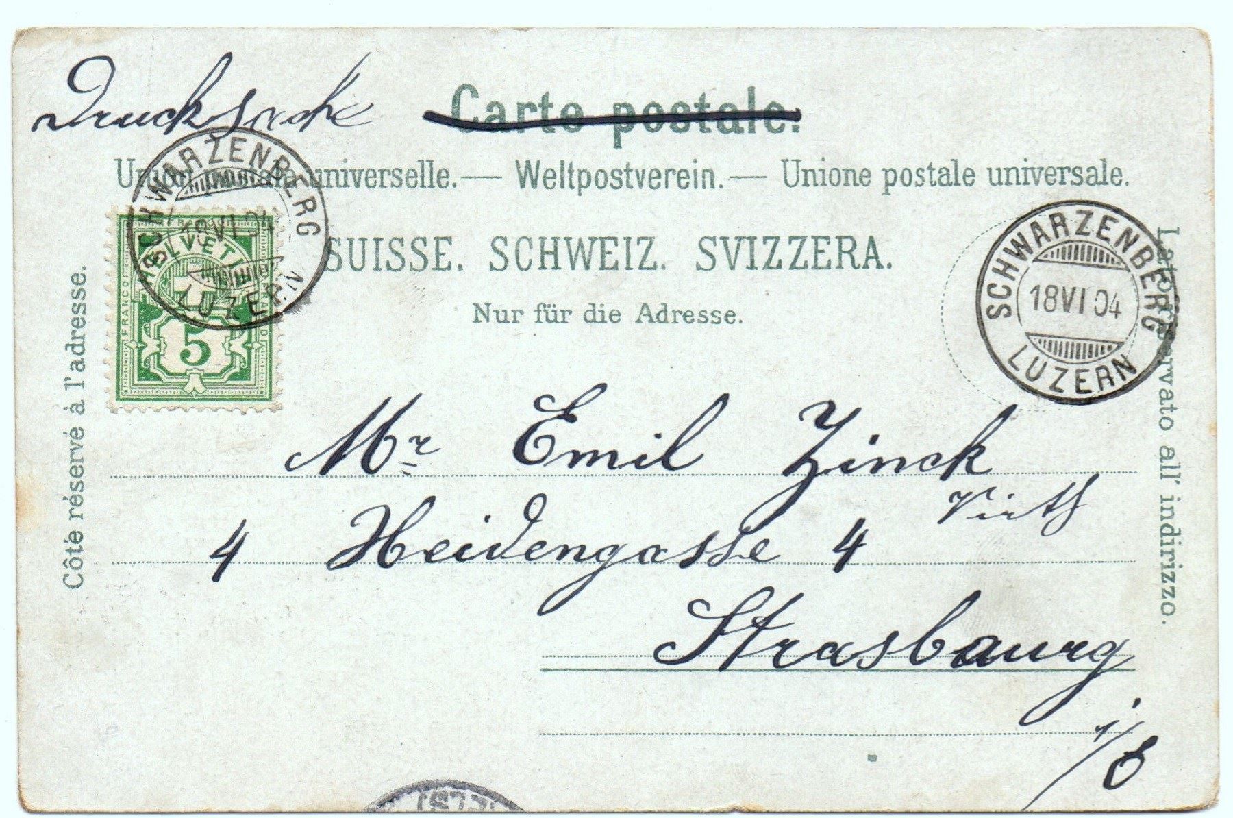 Ansichtskarten: LITHO Gruss aus SCHWARZENBERG – Gebraucht aus Jona von philajona 1