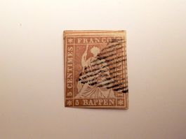 ZNr.22C, Strubel mit schw. eidg. Raute, sauber und kopffrei