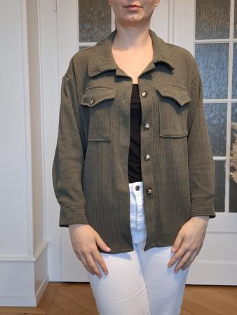 Veste chemise côtelée kaki, taille M - Idéale mi-saison