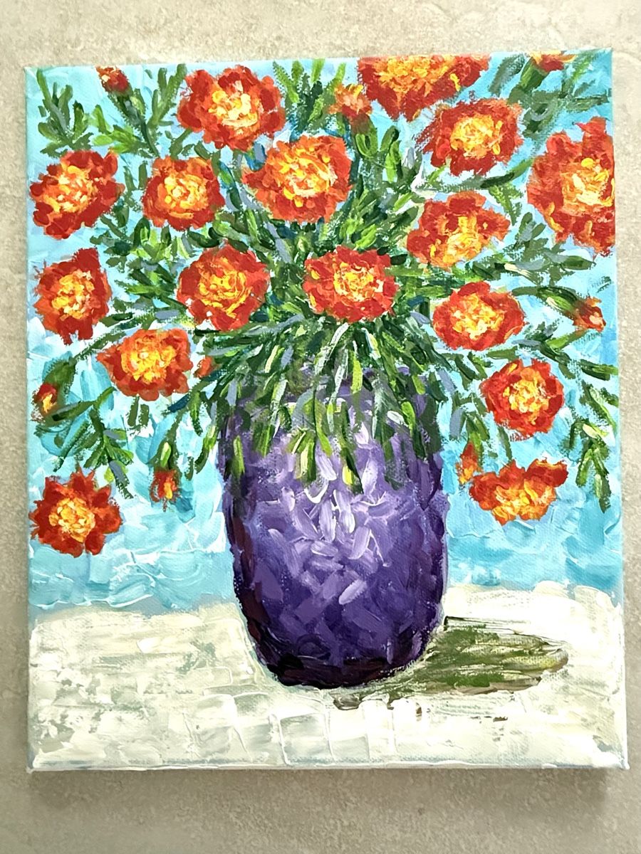 Dipinti: Gemälde auf Leinwand: Blumen. Handgemalt. Stillleben – Nuovo (secondo la descrizione) da Siselen BE venduto da Rolf131 7