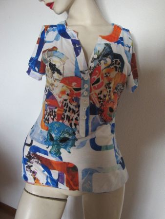 Etoile du Monde Bluse/Sommerbluse kurzarm Paris Gr ca. S (3)